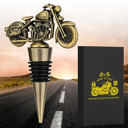 LKKCHER Motorrad Weinflaschenverschluss, Weihnachtsgeschenke Weinsparer, Motorrad Geschenke für Männer, Weinstopfen für Weinflaschen, Lustige Weingeschenke für Männer Frauen, Vatertagsgeschenk