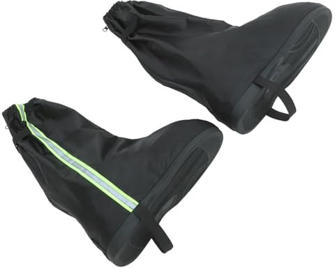Gogogmee Wasserdichter Schuhüberzug Aus Oxford Hohe Schnee Und Regenstiefel Reflektierender Schuhüberzug Für Männer Und Frauen Schwarz XXL