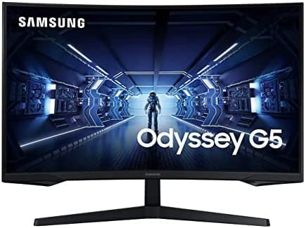 Samsung Odyssey G5 Curved Gaming Monitor C32G54TQBU, 32 Zoll, VA-Panel, WQHD-Auflösung, AMD FreeSync Premium, 1 ms Reaktionszeit, Bildwiederholrate 144 Hz, Schwarz