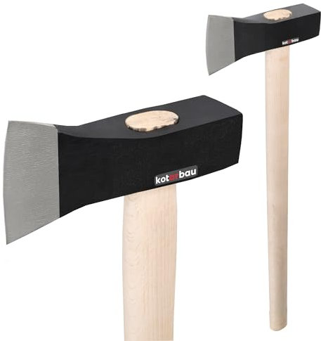 KOTARBAU® Axthammer 4 kg Handbeil Spalthammer mit Holzstiel 90 cm Camping Axt Universalaxt Spaltbeil für Garten und Wald