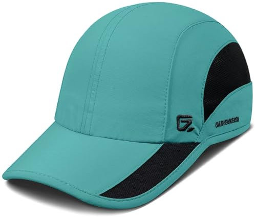 GADIEMKENSD Schnelltrocknendes Sportkappe UPF50+ Leichtgewichtig Atmungsaktiv Weich Outdoor Laufmütze für Frauen Baseballkappen Türkis