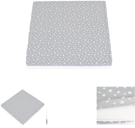 Moni materasso per box Comfort 88 x 88 x 5 cm, per culla, rivestimento lavabile, colorazione:stelle grigie
