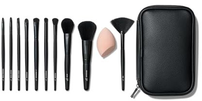 e.l.f. Full Face & Eye Make-up Brush Set with Travel Case, 11 Face & Eye Brushes for Creating a Full Face Make-up Look, Vegan & Cruelty-Free