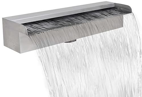 ZEYUAN Fontana a Cascata per Giardino Rettangolare Acciaio Inox 45 cm,Arredo,Fontane e laghetti,Fontane e cascate ornamentali-41666