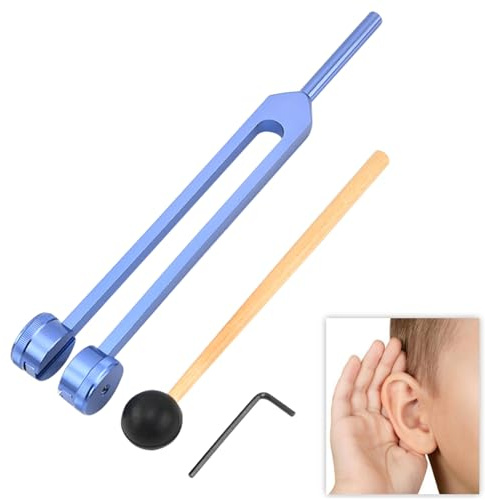 Diapason 128 Hz,Horquilla de Afinación,Diapason Musical,Diapason Medico de Aleación de Aluminio,Diapasón Prueba de Sistema Nervioso,Diapasones Terapeuticos con Martillo y Herramienta de Reparación,C
