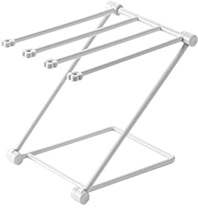Mumusuki Stendino per Strofinacci, Porta Strofinaccio da Appoggio Regolabile Pieghevole in Plastica a 4 Bracci Porta Asciugamano Verticale Multiuso per la Domestica (grigio chiaro)