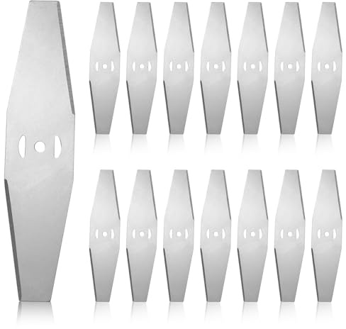 15 Pcs Cuchillas De Repuesto Para Cortacésped, Cuchillas Cortador de Césped, Cuchilla Cortabordes Cuchillas para Cortacésped Metal Accesorios para cuchilla de repuesto para cortadora de césped