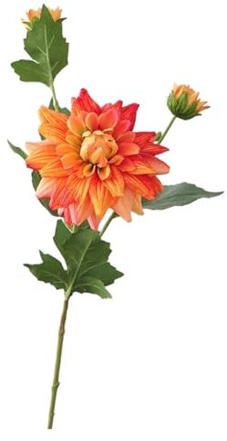 CSFFA 5 Teile/los Nordic Künstliche 3 Köpfe Dahlie Seidenblume Hochzeitsdekoration Straße Führt Layout Party Floral Dahlien Fotografie Requisiten(Orange Color)