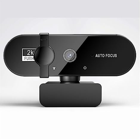 AIRYSSFU Cámara Web, Cámara Web for PC Cámara Web Mini cámara Web con micrófono USB Webcan Autofocus 4K 2K 1080P Cámara de transmisión Full HD for computadora portátil(2K)