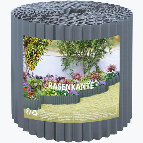LOFTPLUS Metall Rasenkante Beeteinfassung for Garten - 15CM Höhe Rasenkanten, DIY-Rasen, Landschaftsgestaltung Beetumrandung zur Rasen, Blumenbeet, Pflastersteineinfassung - 6M