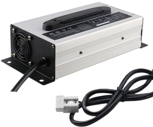 WLEJSL Chargeur Batterie Rapide 1200 W pour Chariot Élévateur, 48 V 20 A, Entièrement Automatique, avec Prise Anderson 50 A/120 A/175 A/350 A, Écran LCD pour Transpalette et Autolaveuse,A2,50A