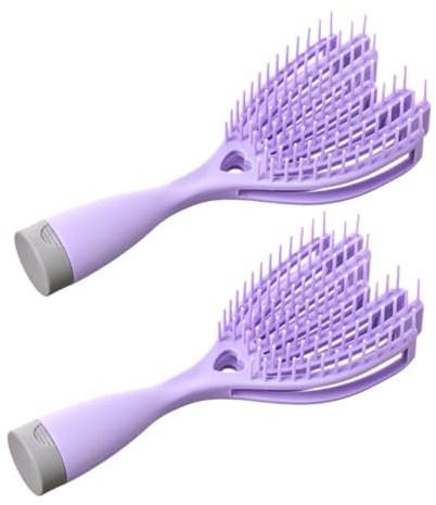 DECOMELODY 2pcs Self-cleaning Detangler Comb with Built Mirror for Women Retractable Massage Hair Brush for Wet and Dry Hair Volume Boost Styling Tool for All Types Portable with Strand