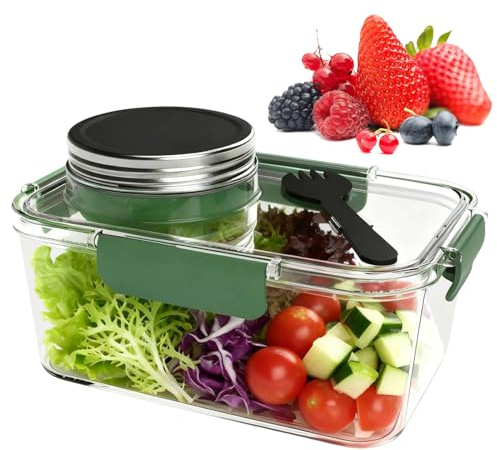 Generico Mini para ensalada de 2,5 oz con tapa para aperitivos portátil compacto diseño hermético duradero | práctico accesorio portátil para la preparación
