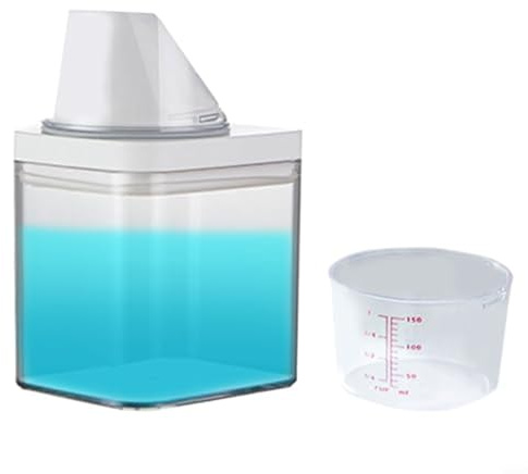 EffiFish Dispenser per detersivo per bucato, contenitore ermetico da 700 ml con misurino incluso, guarnizione in silicone a prova di umidità per una freschezza di lunga durata