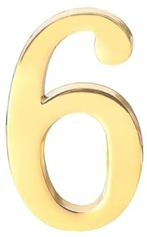Self-Adhesive 3D House Numbers, Brass Mailbox Decor Number Stickers for Outside Door, Gate, Apartment, Office, Hotel Room, Farmhouse