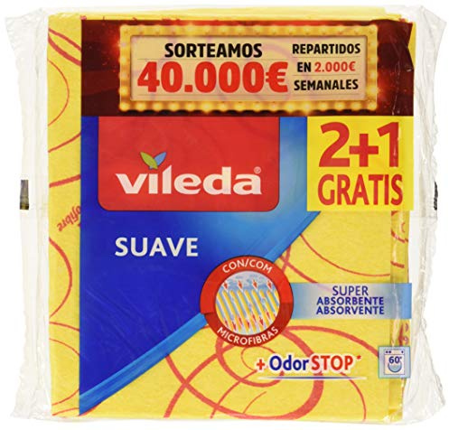 Vileda, Soft Cloth with 30% Microfiber - 2 units + 1 unit free, Pack of 4