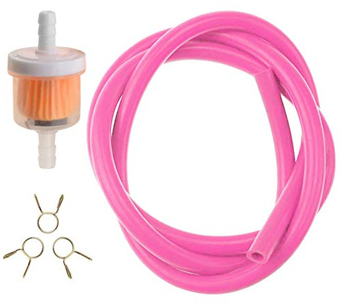 WOOSTAR Kraftstofffilter 3/16 5mm Kraftstoffleitung mit Federklemme Ersatz für CRF CR XR XL Z Serie Motorrad ATV Dirt Pitbike Go Kart Rosa