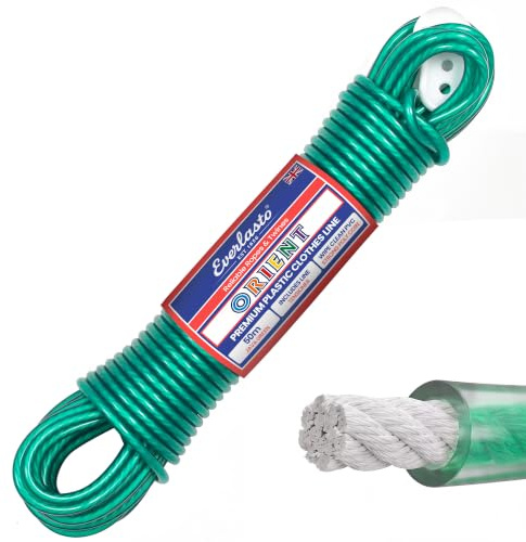 EVERLASTO Orient Wäscheleinen, Polyvinylchlorid Polypropylen, grün, 50 m, 20