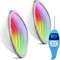 LyLmLe Lámpara LED Piscina PAR56, 20W Foco LED Piscina RGB Regulable Multicolor con Control Remoto, Sumergible Iluminación LED Piscina Empotrable, IP68 Impermeable,12V AC(2 Focos)