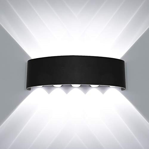 HAWEE Moderno Applique da Parete LED Lampada da Parete Impermeabile Alluminio Lampada da Muro Interno Esterno per Camera da Letto, Bagno, Portico, Corridoio, Scale, Soggiorno, 10W Bianco