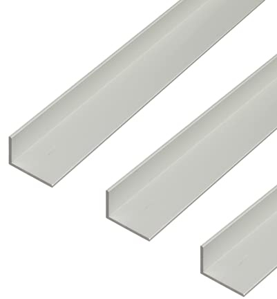 Alberts 498283 Winkelprofil | Aluminium, silberfarbig eloxiert | 1000 x 40 x 20 mm | 3er Set