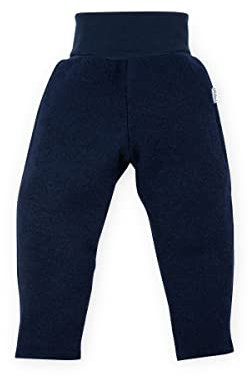 Ehrenkind® Walkhose aus Bio-Wolle & Bio-Baumwolle mit Bund | Baby Hose | Wollwalk Hose | Standard 100 by Oeko-TEX | Dunkelblau 74/80