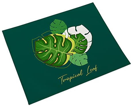 Manteles Individuales Verde Oscuro Blanco Salvamanteles Individuales Algodón Lino Lavable Individuales Mesa Resistente al Calor Bajoplatos Tapetes para Mesa Bajoplatos 30x45cm 6 Pcs