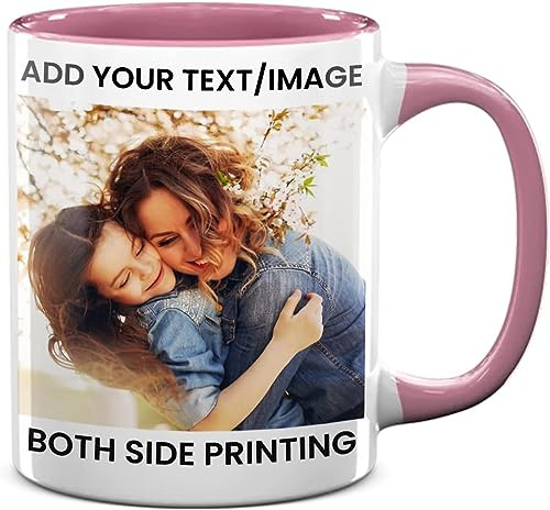 Tasse Selbst Individuell Gestalten/Zaubertasse/Fototasse/Personalisierbar mit Eigenem Foto 330 ml Bedrucken/Fototasse/Geschenk für Frauen & Männer (Pink)