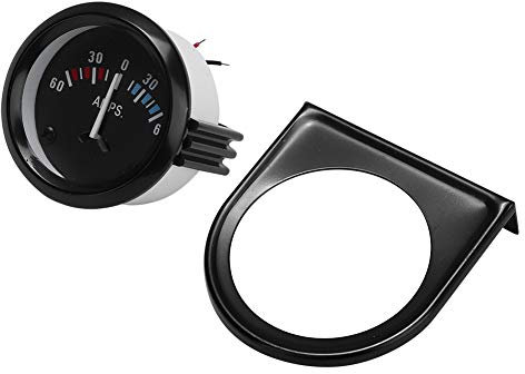 Amperímetro De Medidor De Amperios, Medidor De Amperios De Reemplazo Automotriz, 12V 60-0-60 Universal 52 Mm/2 Pulgadas Medidor De Amperios De Amperios Analógico Pantalla LCD Herramienta De Medidor De