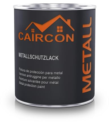 CAIRCON Metallschutzlack 3in1 Rostschutzfarbe für Metall – Grundierung, Rostschutz & Lack – Schwarz 750ml