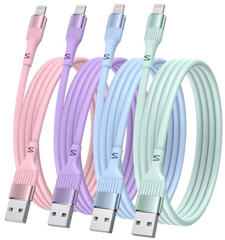 Ankoda iPhone Charger Cable,4Pack 3FT/1M MFi Certified iPhone Fast Charging Cable TPE USB to Lightning Cable Compatible with iPhone 14 13 12 11 Pro Max XR XS X 8 7 6 Plus 5 5S SE