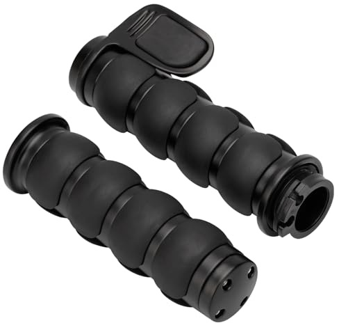 VG MOTO Motorcycle Hand Grips 1 Inch 25MM Handlebar Grip Throttle Non-Slip Universal Compatible with Harley Davidson Dyna Sportster 883 Road King Electra Glide Street Glide(Black-A)