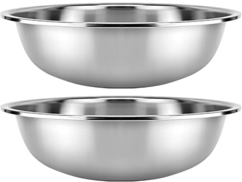 Kichvoe 2pezzi Bacinella Acciaio Inossidabile Contenitore Da Cucina Multifunzionale Per Lavare Frutta e Verdura Design Impilabile e Facile Da Pulire