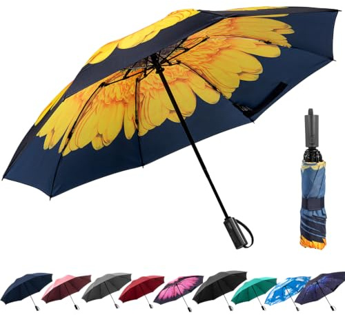 ACEIken Sturmfester Automatik Regenschirm - Kompakter,Faltbarer Taschenschirm für Herren und Damen,8 Rippen,Wasserdicht und Winddicht,Ideal für Reisen und Alltag,106/116 cm Spannweite