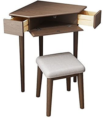 Bürotisch Eckschreibtisch aus Holz, robuster Schreibtisch for zu Hause, Arbeitstisch mit dreieckiger Tischplatte, kompakter Schreibtisch mit 2 kleinen Schubladen und Ablagefächern PC-Tisch ( Color : B