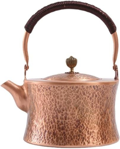 Teekessel mit gehämmertem Kupfertopf mit großem Fassungsvermögen, zylindrische Form, Teekanne, Gäste-Teeset, Büro, Wasserkocher