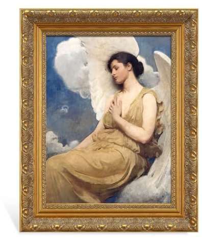 FOLKOR Vintage Gold Frame for 24x30 Paintings Prints, DIY Wood Ornate Frame with Open Back, No Front Cover, Baroque Canvas Frame for Landscape Portrait Gallery Wall Hallway Fireplace Decoration