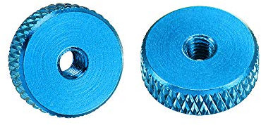 WasiQghs Rändelmutter, flache Rändelmutter – M3 x 12 mm x 4 mm Rändelmuttern, Sicherungs-Einstellmuttern, Aluminiumlegierung, schwarz, 10 Stück (Size : Blue)