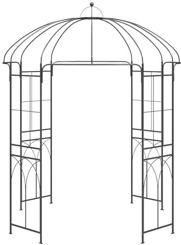 Gr8 Garden Decorative Metal Heavy Duty Rose Arch Frame 4 Sided Archway Path Support for Climbing Tall Ivy Plant Flower Trellis High Birdcage Shape Wedding Arbour gazebo Pergola Pavilion