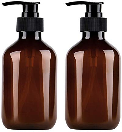 2 St Plastflaskor 500 Ml Påfyllningsbar Tvåldispenser med Pump för Badrum eller Kök (Brun #11)