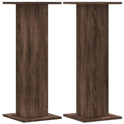 vidaXL Lautsprecherständer 2 STK., Hoher Boxenständer, Lautsprecherpodest für HiFi Heimkino Surround Sound, Verbessertes Audio-Hörerlebnis, Braun Eichen-Optik Holzwerkstoff