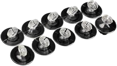 Gowxs 10 x transparente Saugnapfhalter für Aquarien, Saugnapf-Halter, Saugnapf, transparente Luftschlauch-Clips, Aquarium-Luftpumpen-Zubehör für Aquarium