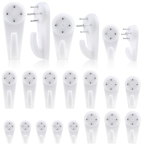 Non-Trace Picture Hooks for Hard Walls, 70 Pcs Pictures Hanging Kit, Assorted Sizes Hanging Hook for Fixing Picture Frames on Lime,Plasterboard, Drywall, Latex Wall
