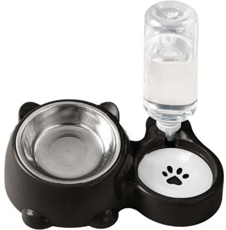 Set di ciotole per acqua, doppie per cani e gatti con distributore d'acqua, dispenser per cibo per animali domestici, mangiatoia