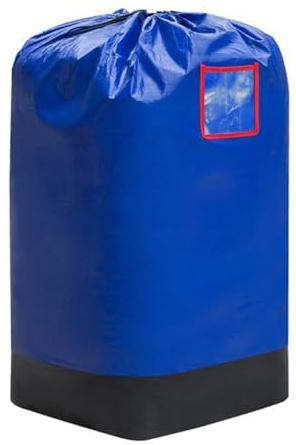 Bolsa grande de cuerda de almacenamiento, 106 x 47 cm, impermeable, bolsa de lavandería para mudanzas, juguetes, edredón, viajes, jardín, decoración de Navidad (azul)