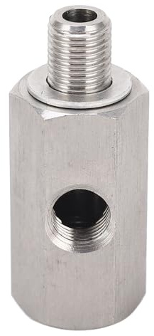M10x1,0-Öldrucksensor-T-Stück auf M10-Adapter, Turbo-Versorgungsleitungsmessgerät, M10x1,5-Innengewinde X 1,5-Außengewinde mit 1/8 NPT-Seitenanschluss, Edelsta | Sensor-Messgerät-Anschlussstück, Hochdruck- und temperaturbeständig, M10x1.5 Innengewinde auf M10 Außengewinde