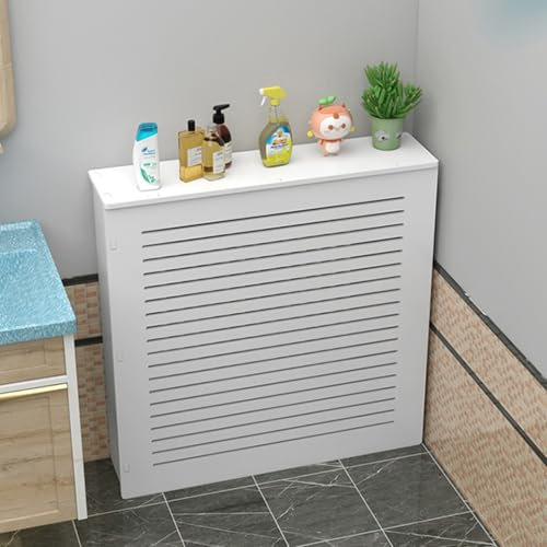 Cubierta para radiador de parrilla con rejilla, cubierta de calefacción de madera MDF para sala de estar, dormitorio, pasillo, solución de almacenamiento decorativa