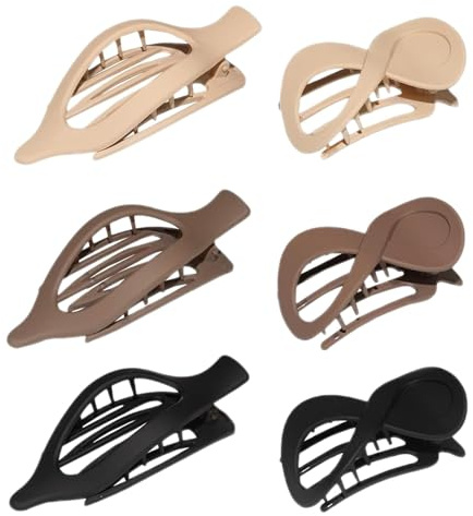 Clips de garra de cabello plano, clip de garra plana para mujeres,Cañas horizontales Barrette Barrette Clips de plátano | Accesorios de ropa de cabeza, cómodas grietas para mujeres, novia, madre,