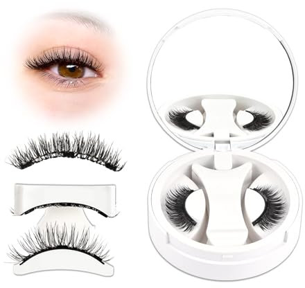 Veleasha Magnetische Wimpern Manga Lashes Magnet Wimpern Magnetische Wimpern Natürlich Wimpern Magnetisch with Applicator Cat Eye Magnetic Lashes No Glue Reusable Soft Fake Lashes (Flash)