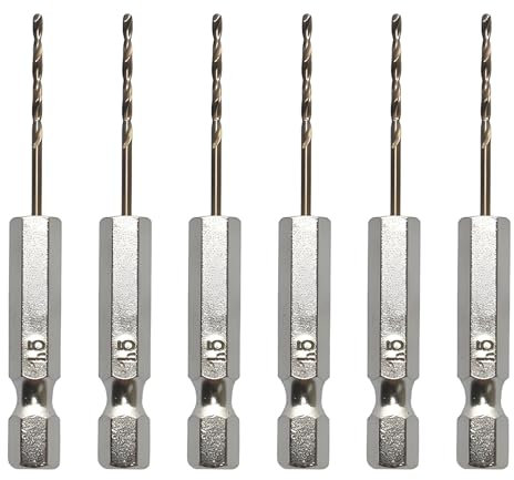 DEFIYEAR 6PCS Hex Shank Drill Bit Set - 1.5mm Drill Bits High-Speed Steel, Twist Drill Bit for Wood Metal Plastic, for Versatile Drilling in Various Applications (1.5mm)